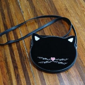 Lily Bloom Velvety Cat Head Crossbody Purse